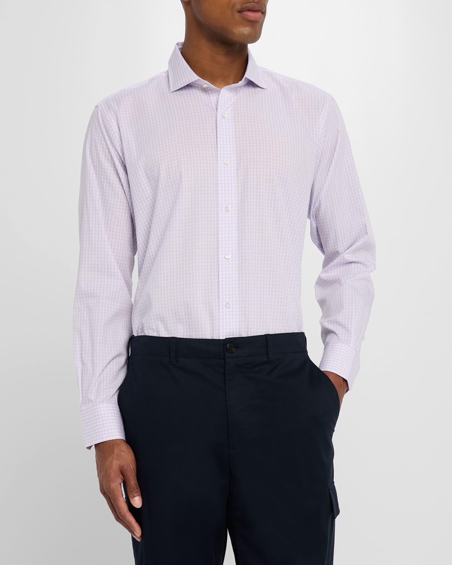 Men's Capri Cotton Mini-Plaid Sport Shirt Product Image