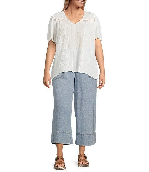 Nurture Plus Size Short Sleeve V-Neck Blouse Product Image