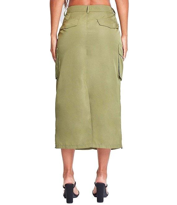 YMI Jeanswear Mid Rise Midi Cargo Skirt Product Image