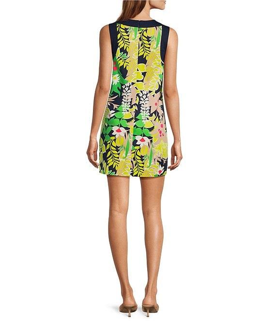 Trina Turk Bev Boca Blooms Round Neck Sleeveless Cutout Mini Dress Product Image