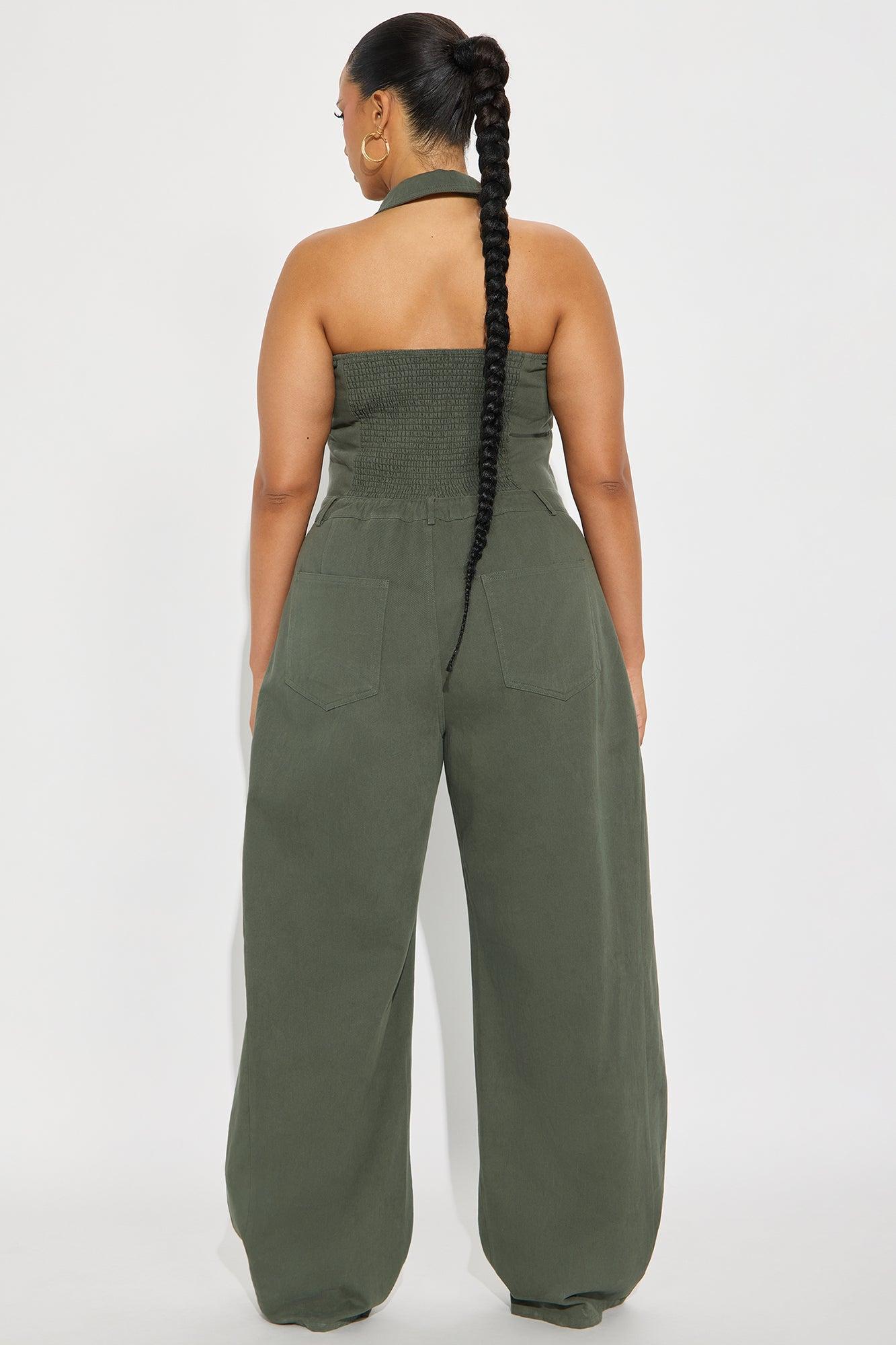 Alexis Barrel Leg Jumpsuit - Olive Product Image