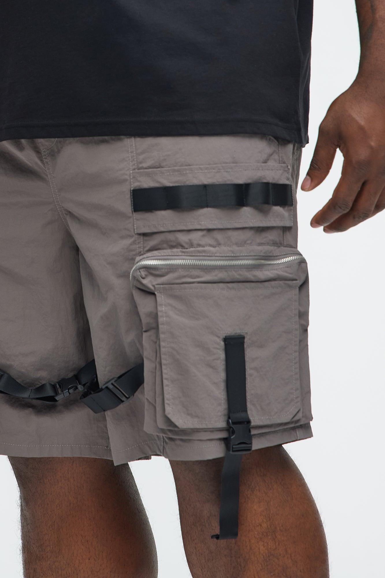 Jaxon Utility Cargo Nylon Shorts - Grey Product Image