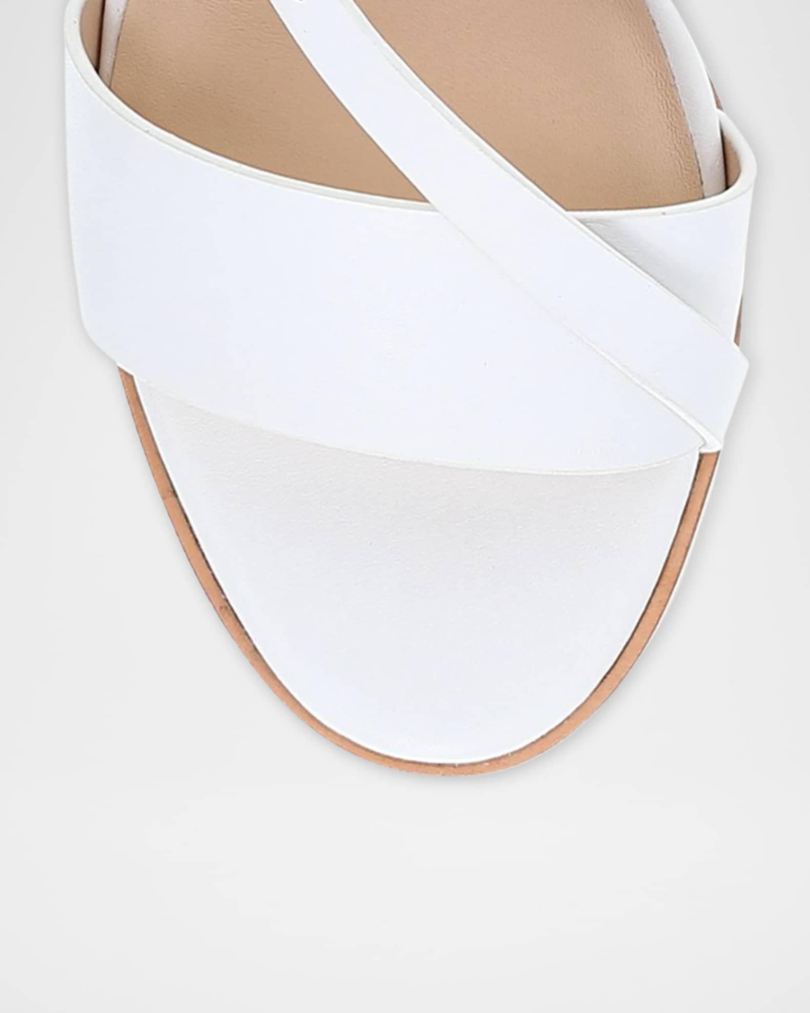 Rachel Leather Buckle Wedge Sandals Product Image