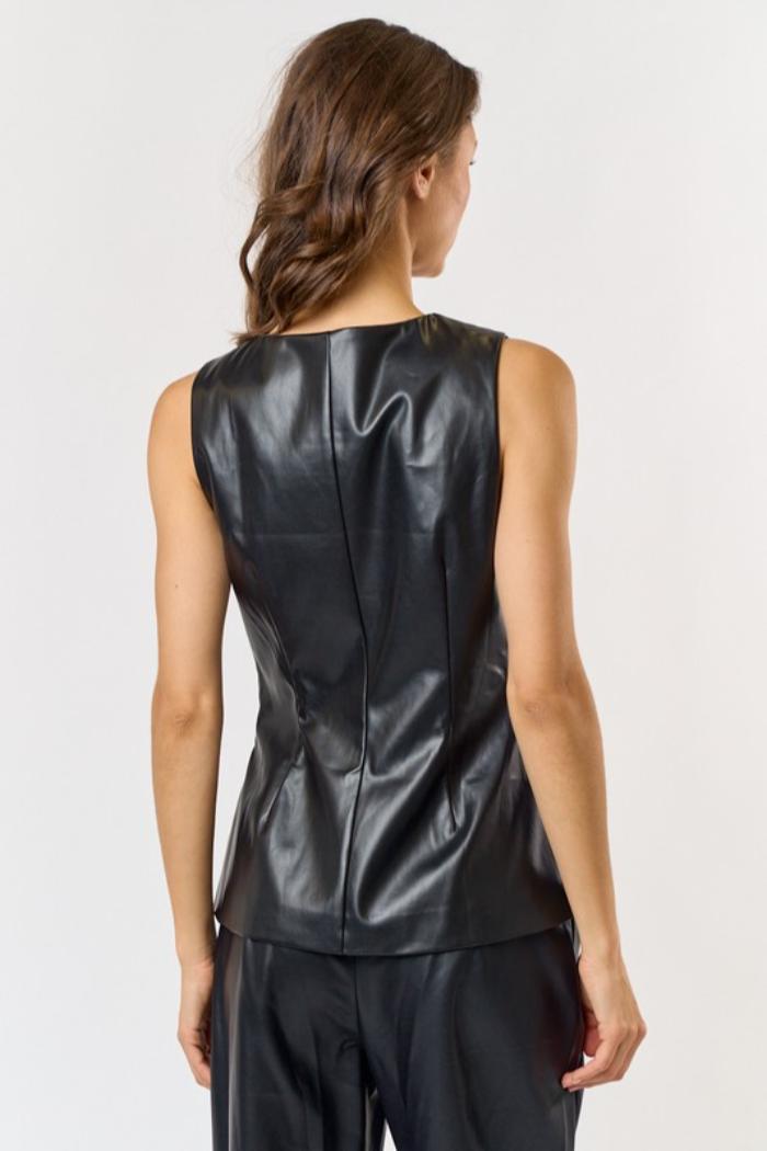 S/L Faux Leather Vest Product Image