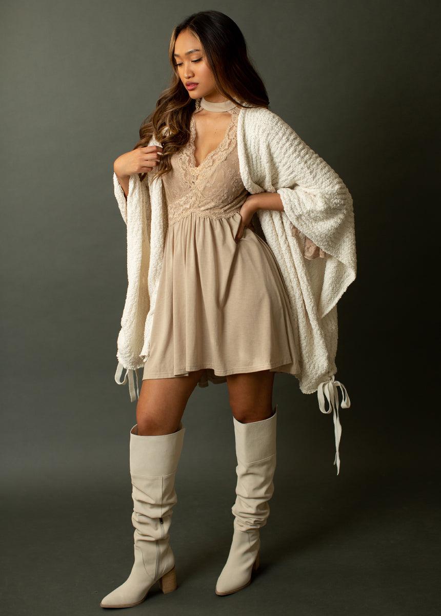 Nyra Slouch Boot in Ivory Female Product Image