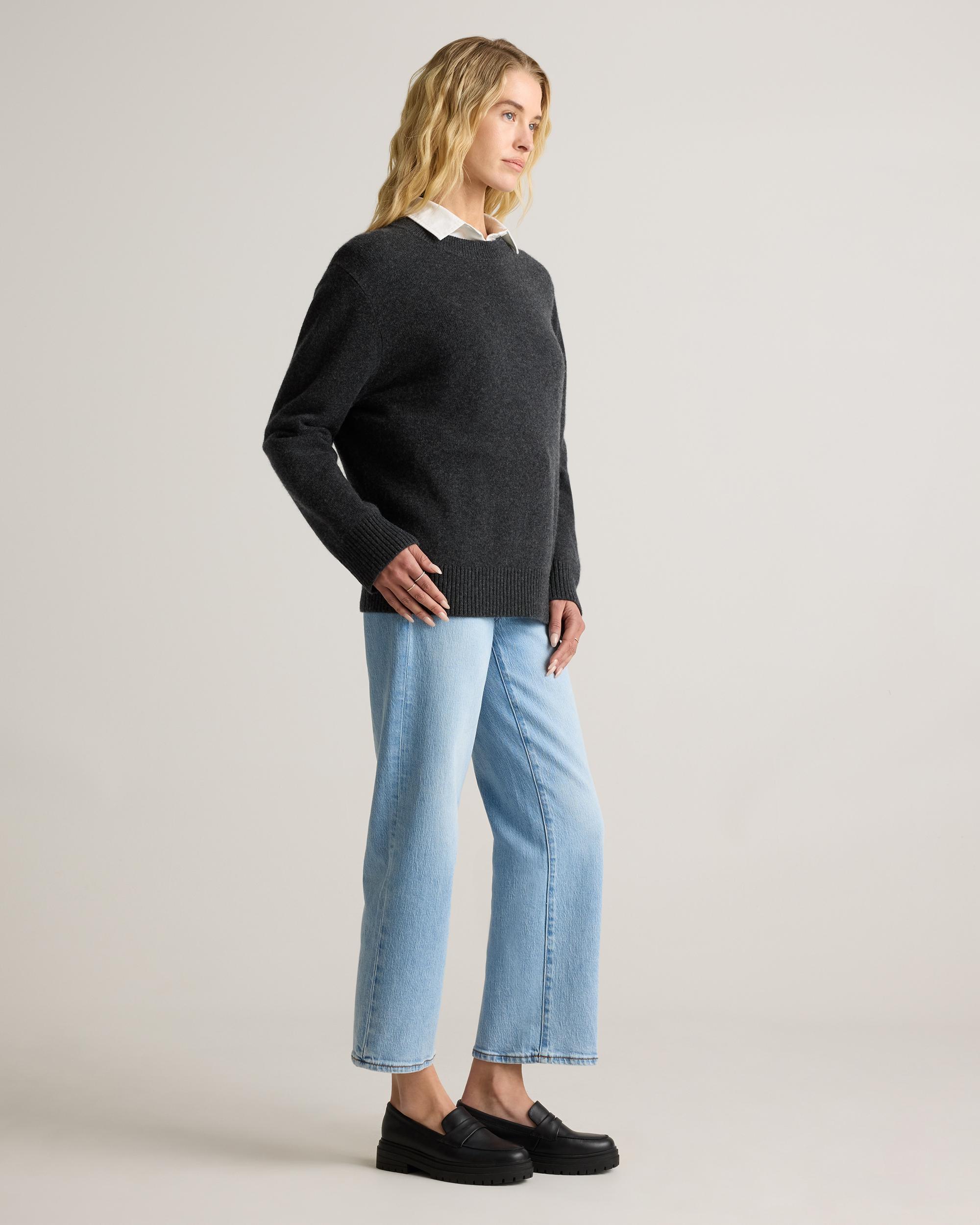 Quince | Women's Mongolian Cashmere Oversized Crewneck Sweater Size XL Product Image