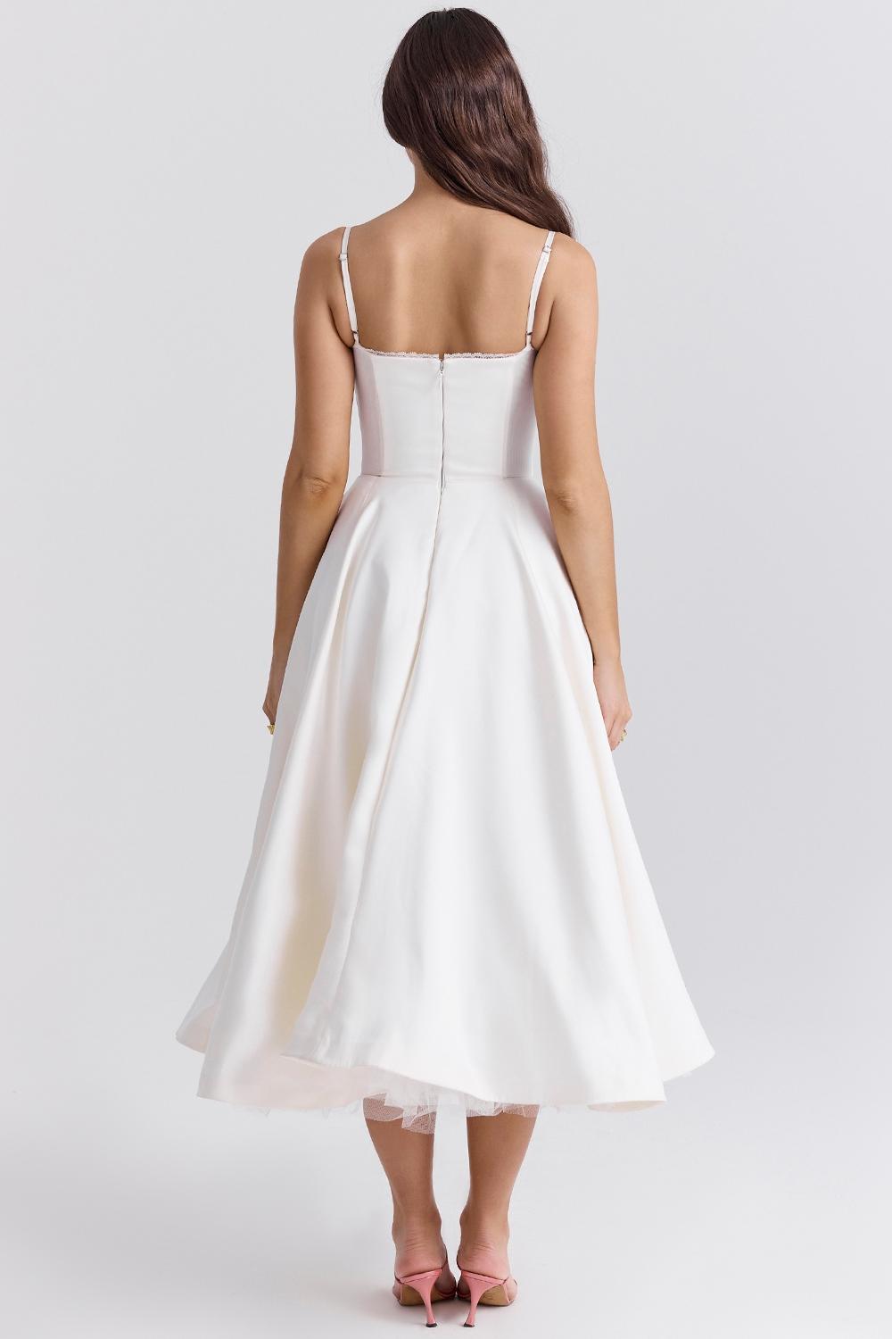 Mademoiselle  white tulle midi dress Product Image