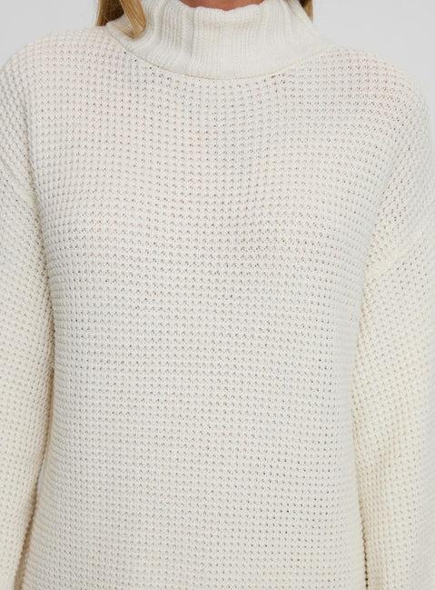 Tarin Knit Mini Dress Cream Product Image