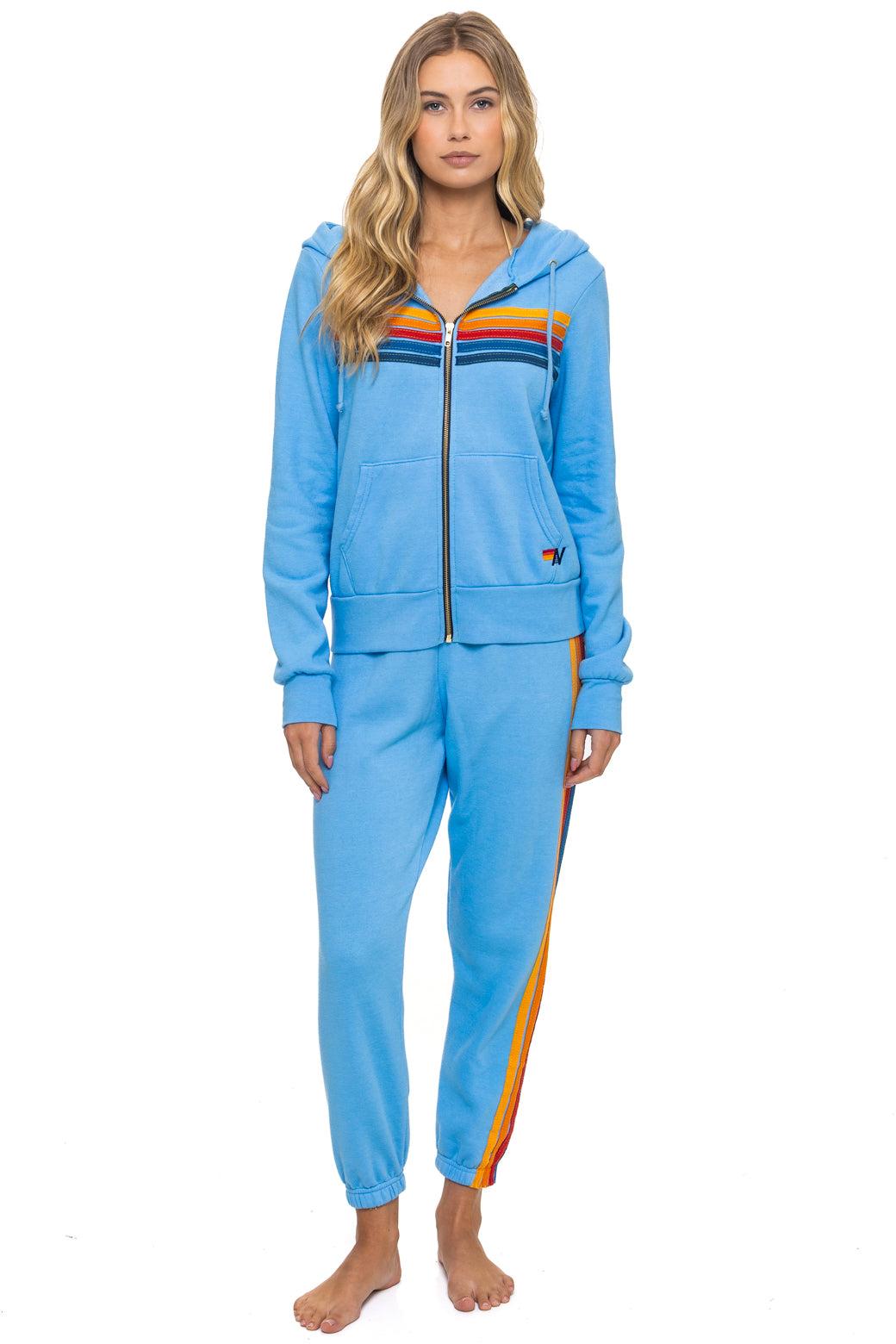 5 STRIPE SWEATPANTS - SKY Female Product Image