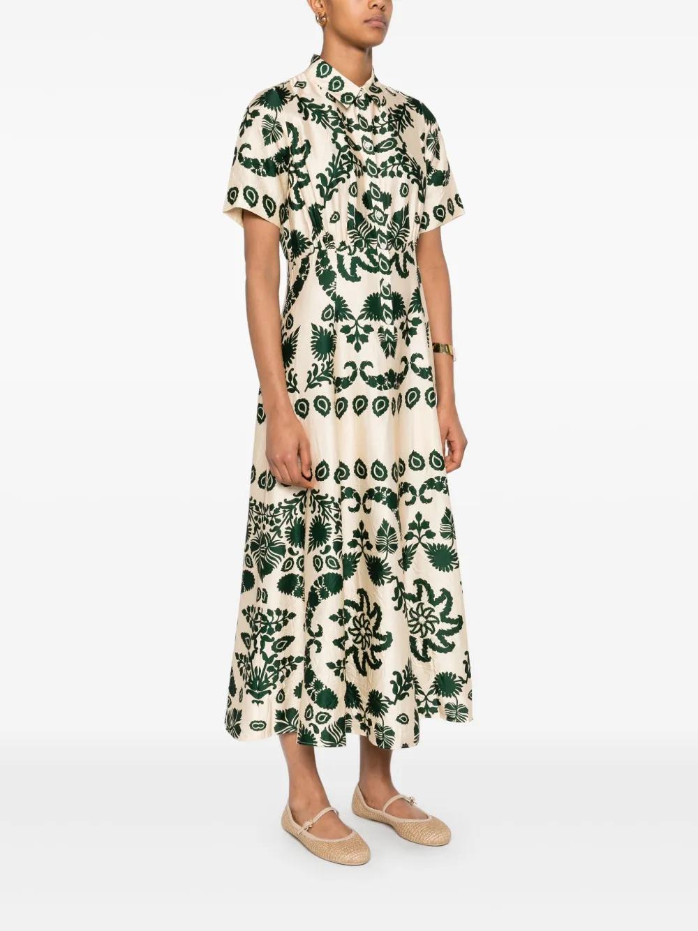 leaves-print maxi dress Product Image