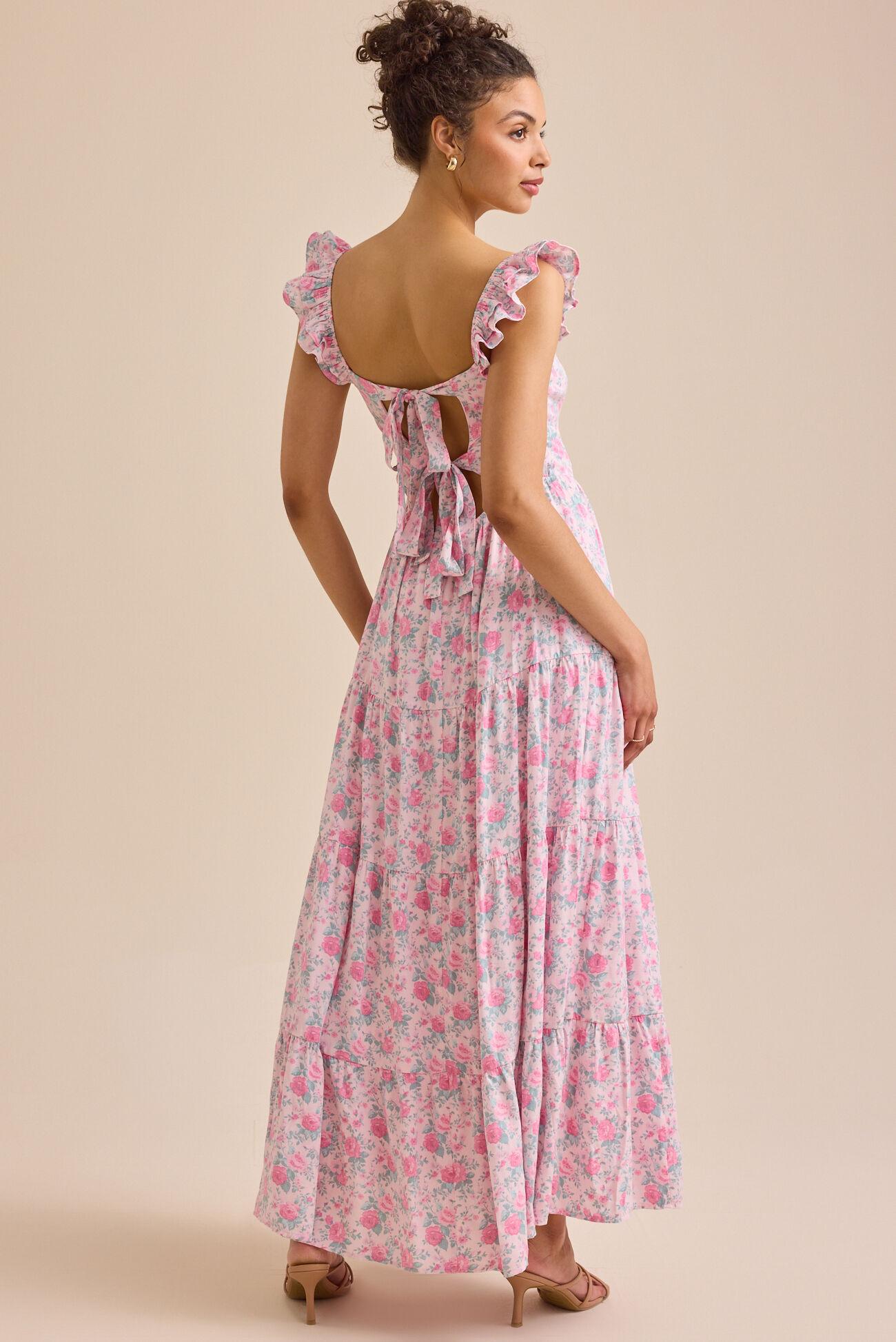Brielle Flutter Sleeve Maxi Dress Product Image
