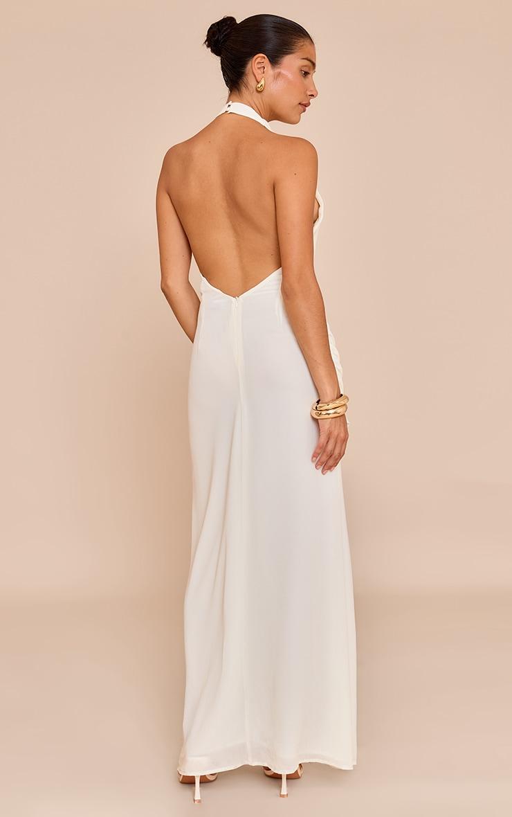 Petite Cream Chiffon Twist Maxi Dress Product Image