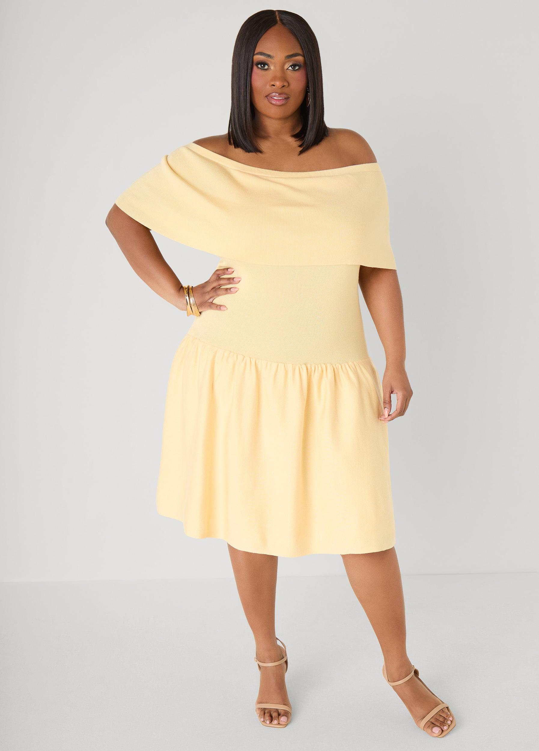 Off The Shoulder Sweater Dress Product Image