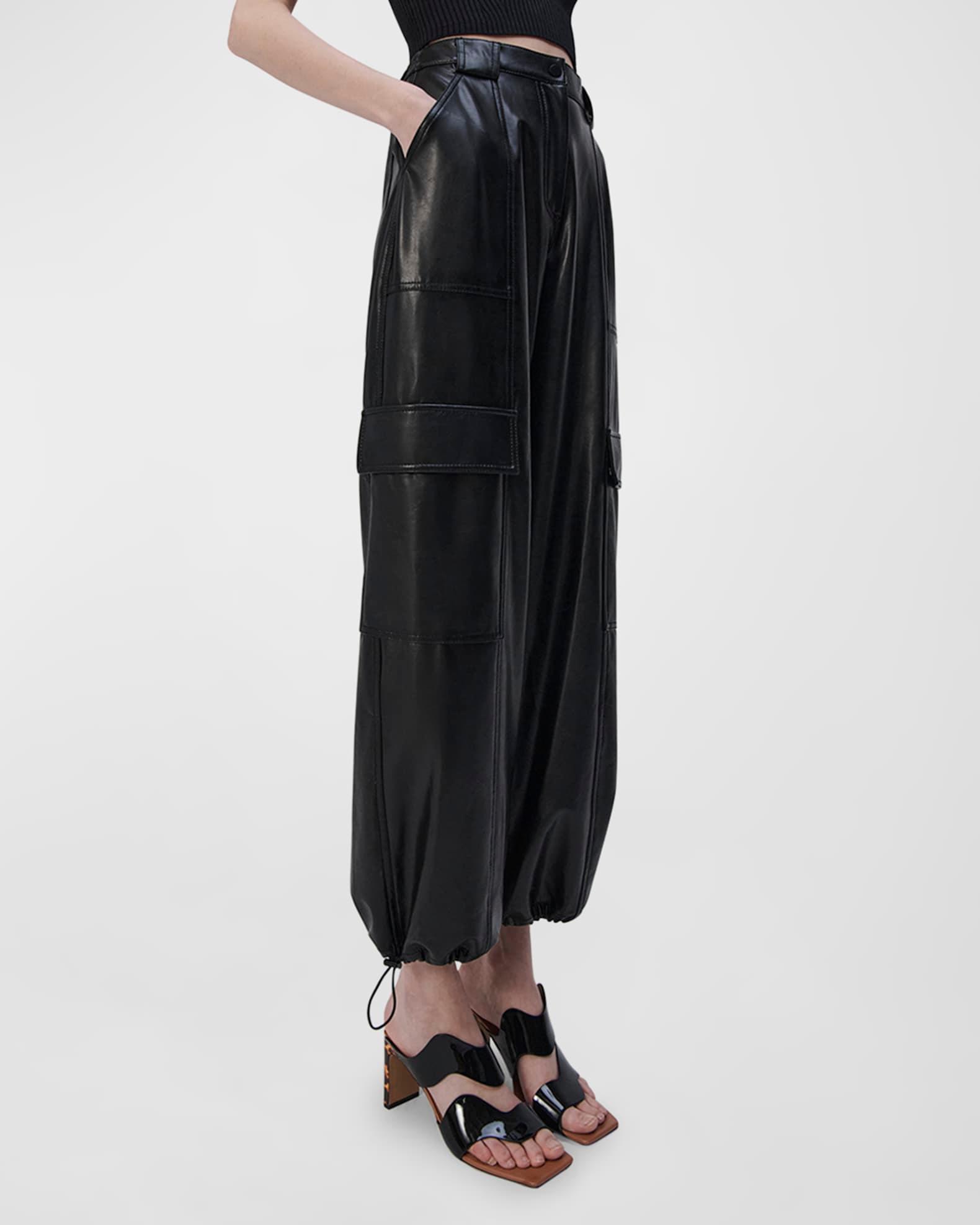 Luxe Vegan Leather Cargo Pants Product Image