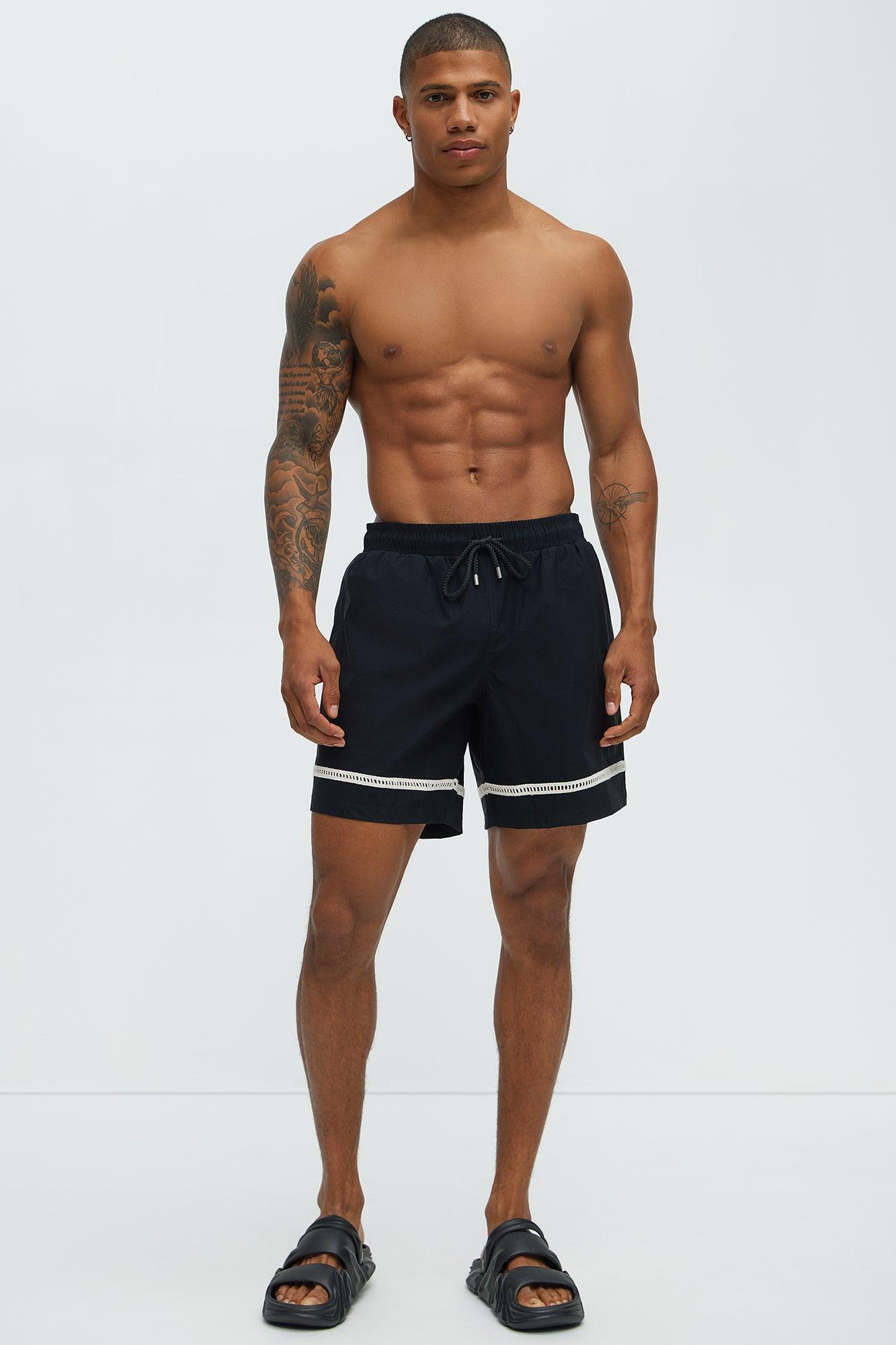 Coastal Applique Swim Classic Trunk - Black Male Product Image