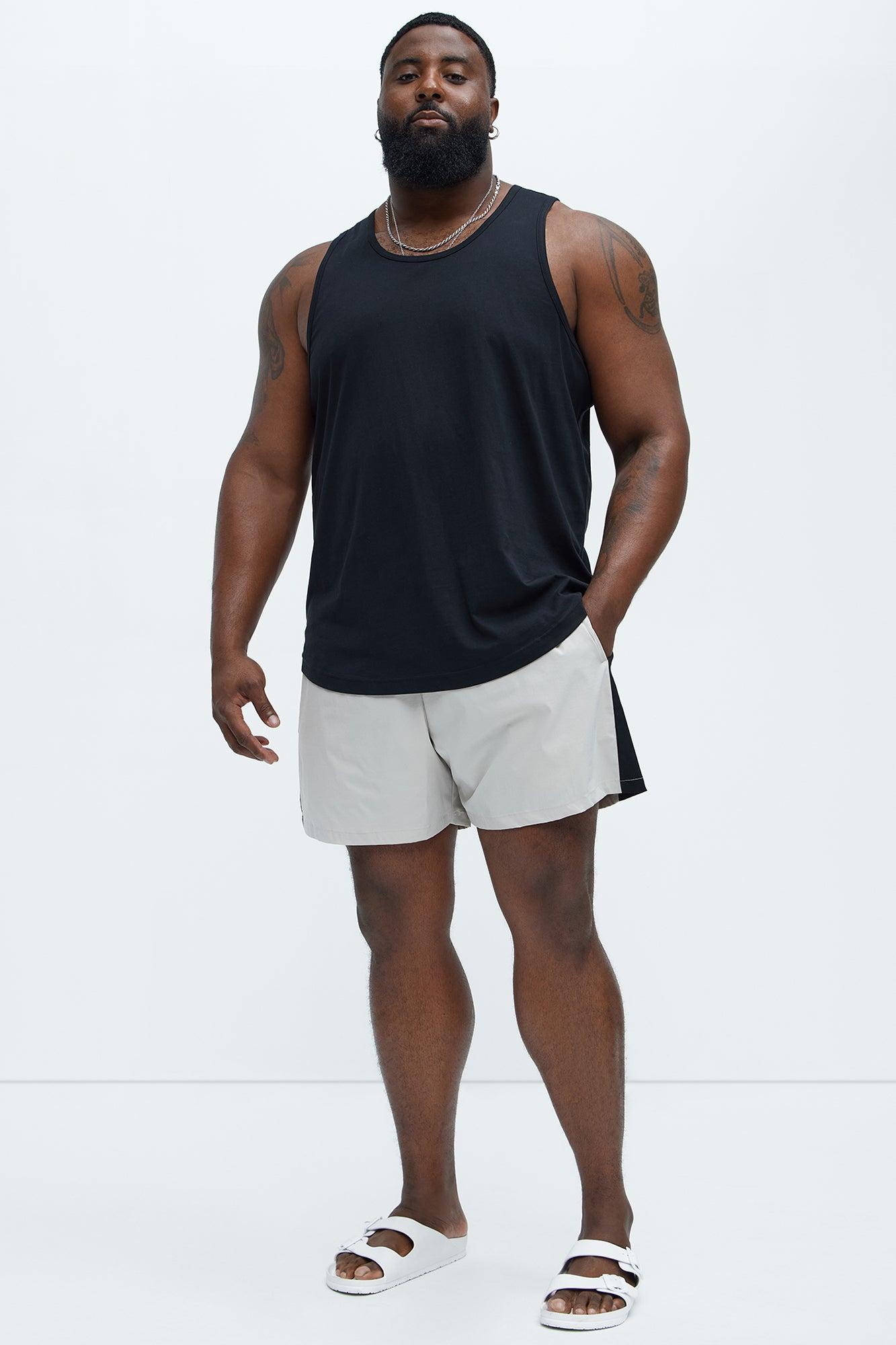 Contrast On The Side Swim Mid Trunk - Grey/combo Product Image