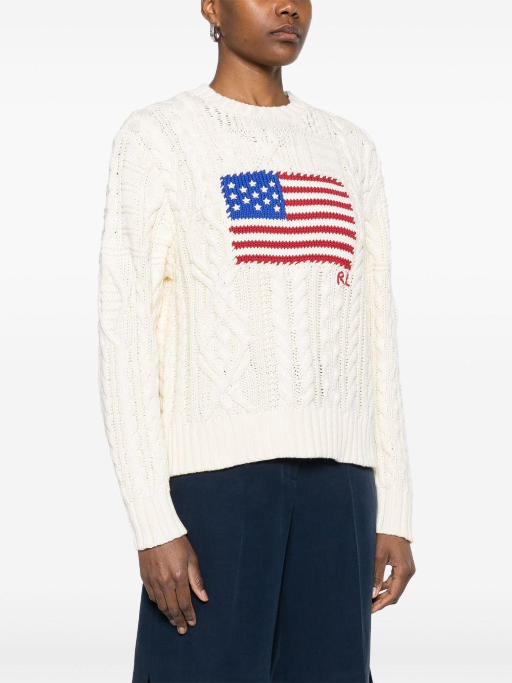 aran-knit flag sweater  Product Image