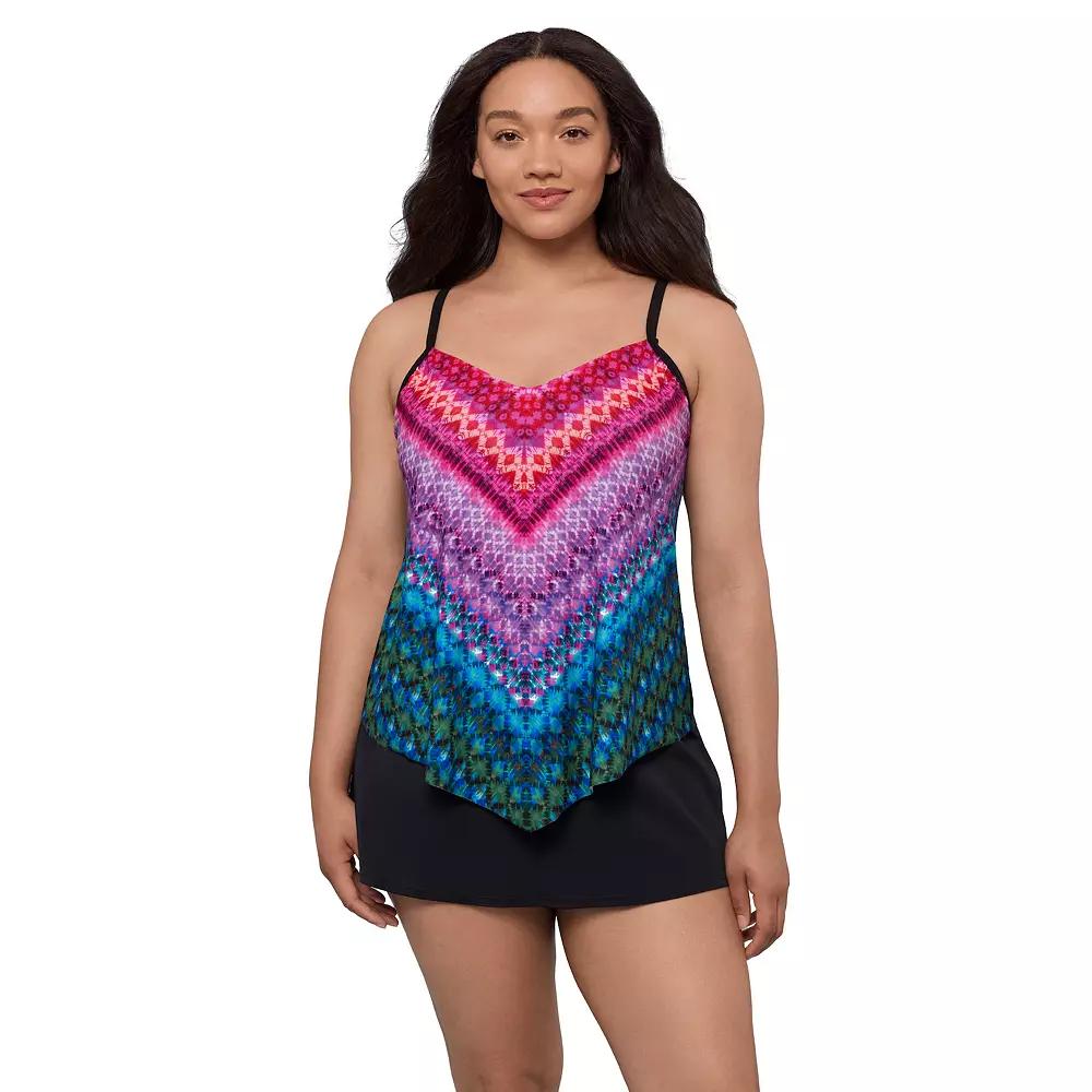 Women's Trimshaper Kona Corners Handkerchief Tankini Swimsuit Top, Size: 16 Product Image