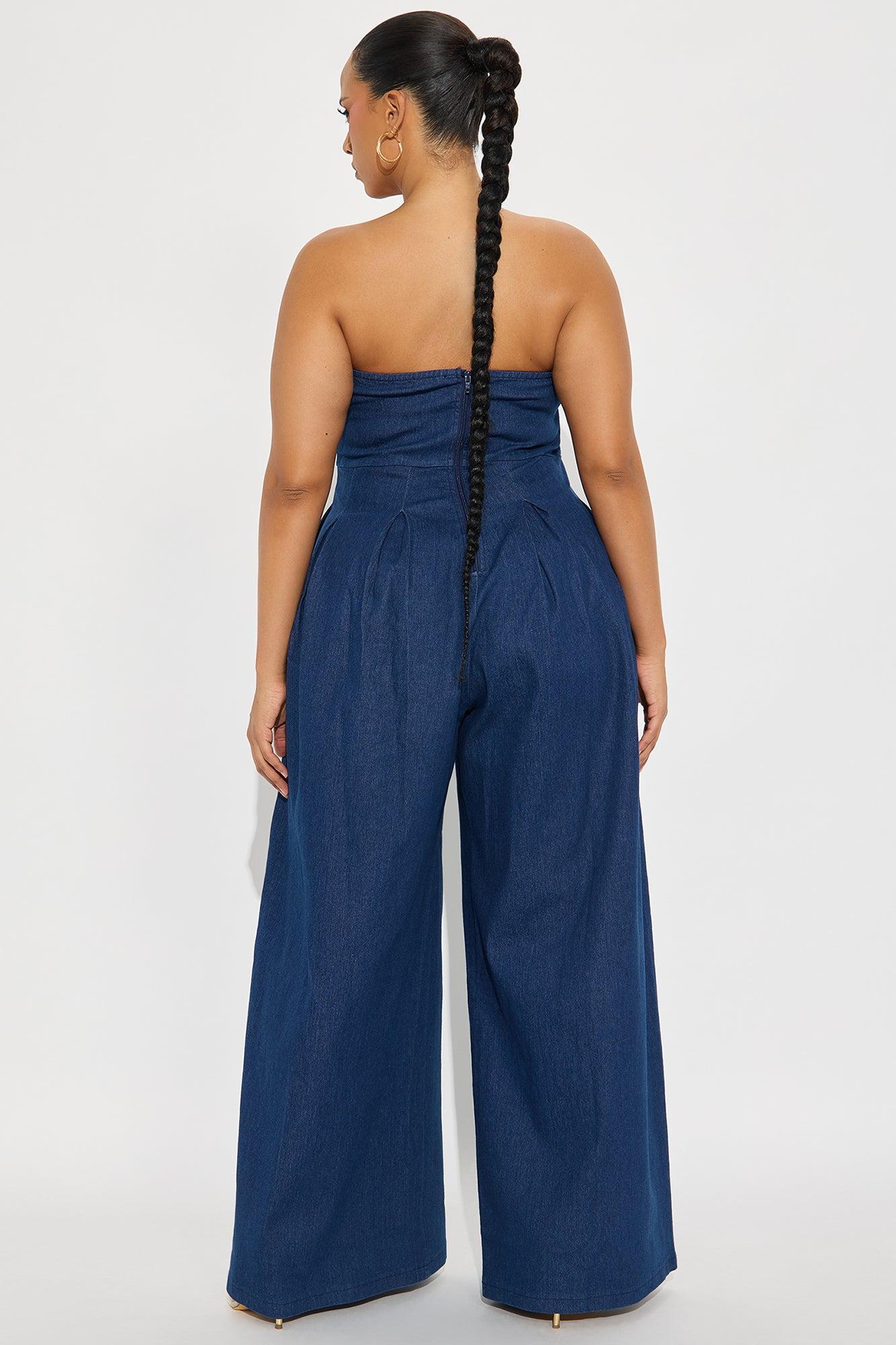 Monique Strapless Denim Jumpsuit - Denim Female Product Image