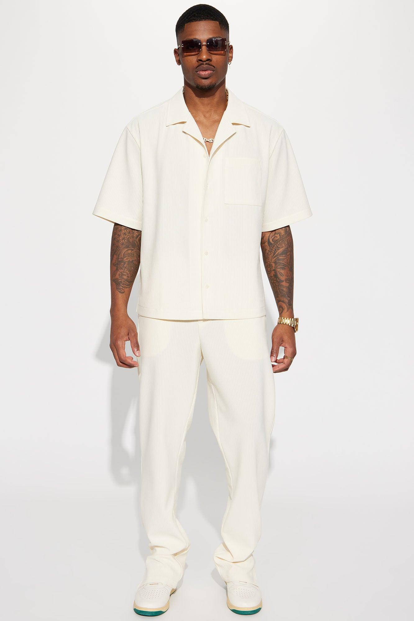 Show Up Slim Slit Pants - Off White Product Image