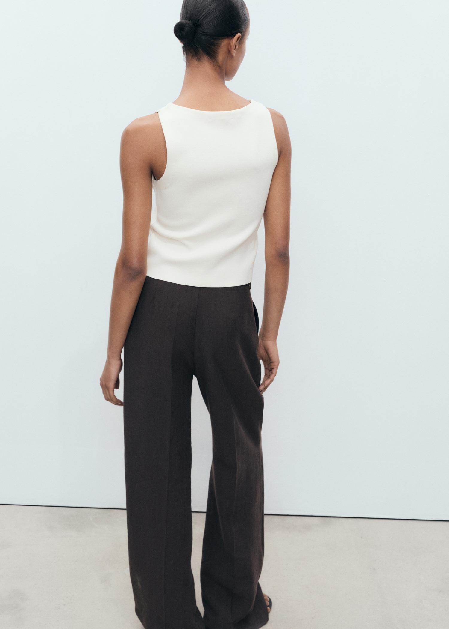 Embroidered top with openwork details - Women | MANGO USA Product Image