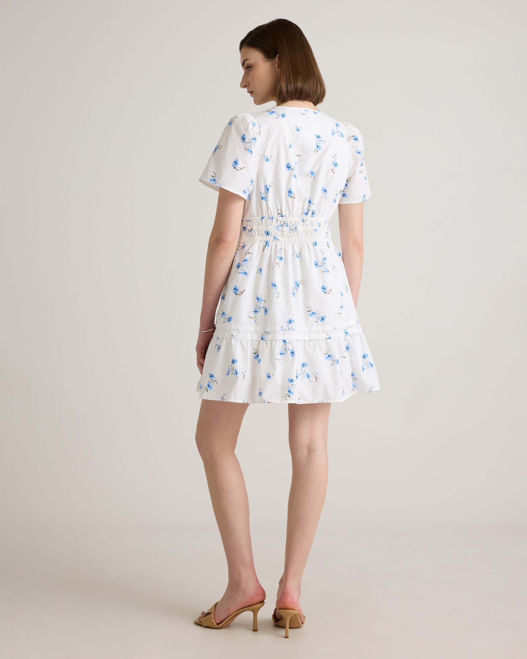 Quince | Women's Poplin Tiered Mini Dress Organic Cotton Product Image
