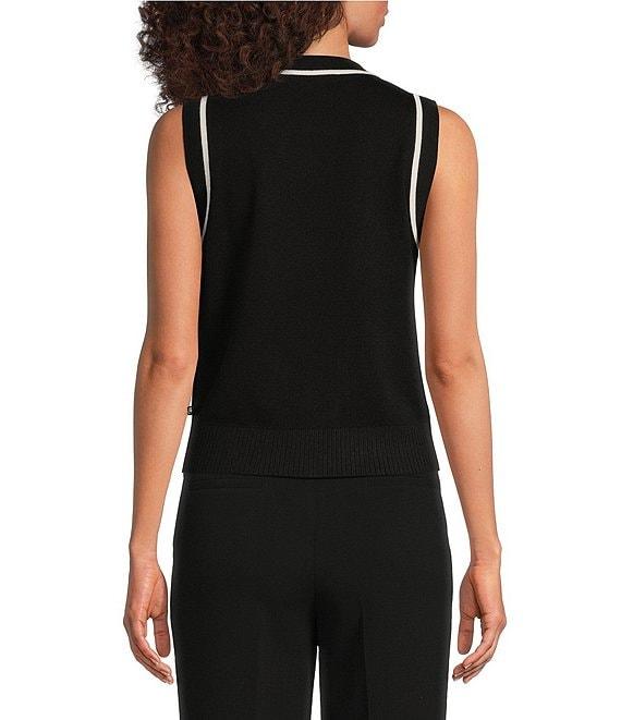KARL LAGERFELD PARIS Crew Neck Sleeveless Sweater Tank Product Image