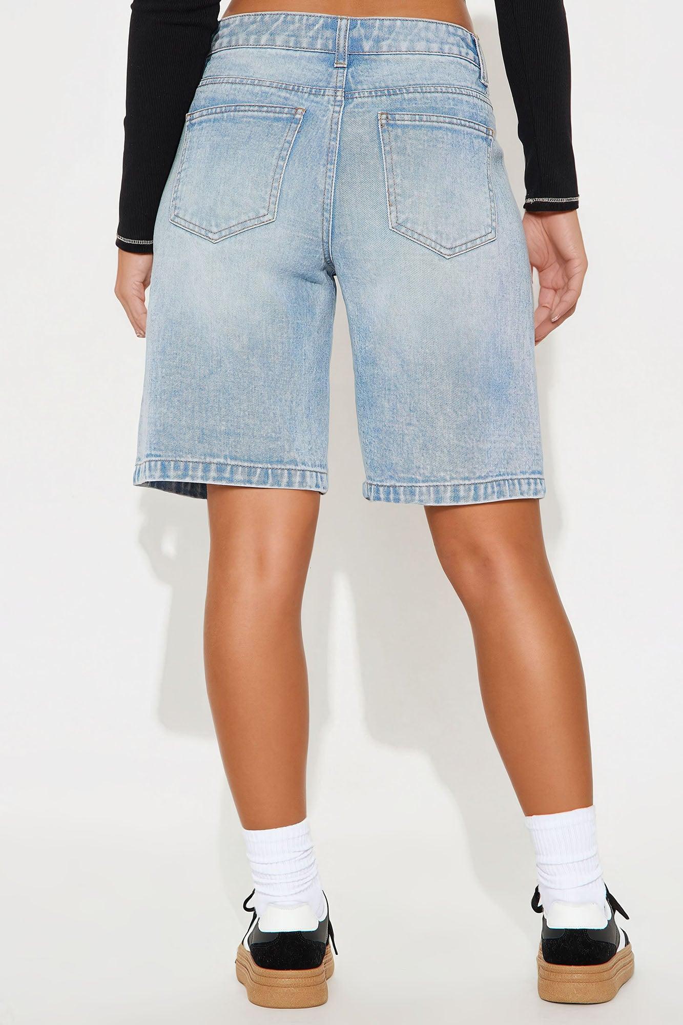 In Sequence Super Soft Denim Jorts - Light Wash Product Image