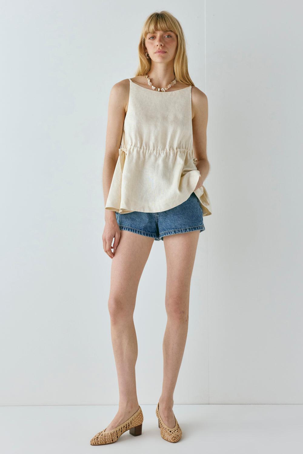 Indi Linen Top Cream Product Image