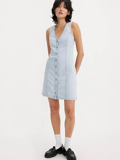 Thora Denim Mini Dress Product Image