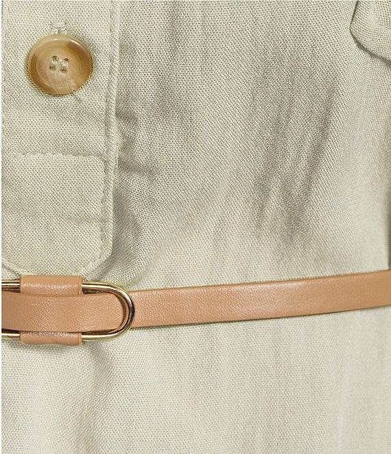 Blu Pepper Plus Size 3/4 Sleeve Belted Mini Dress Product Image