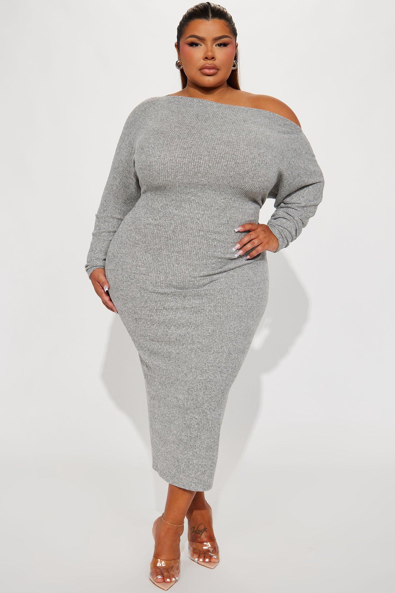 Keeping It Cozy Maxi Dress - Heather Grey Female Product Image