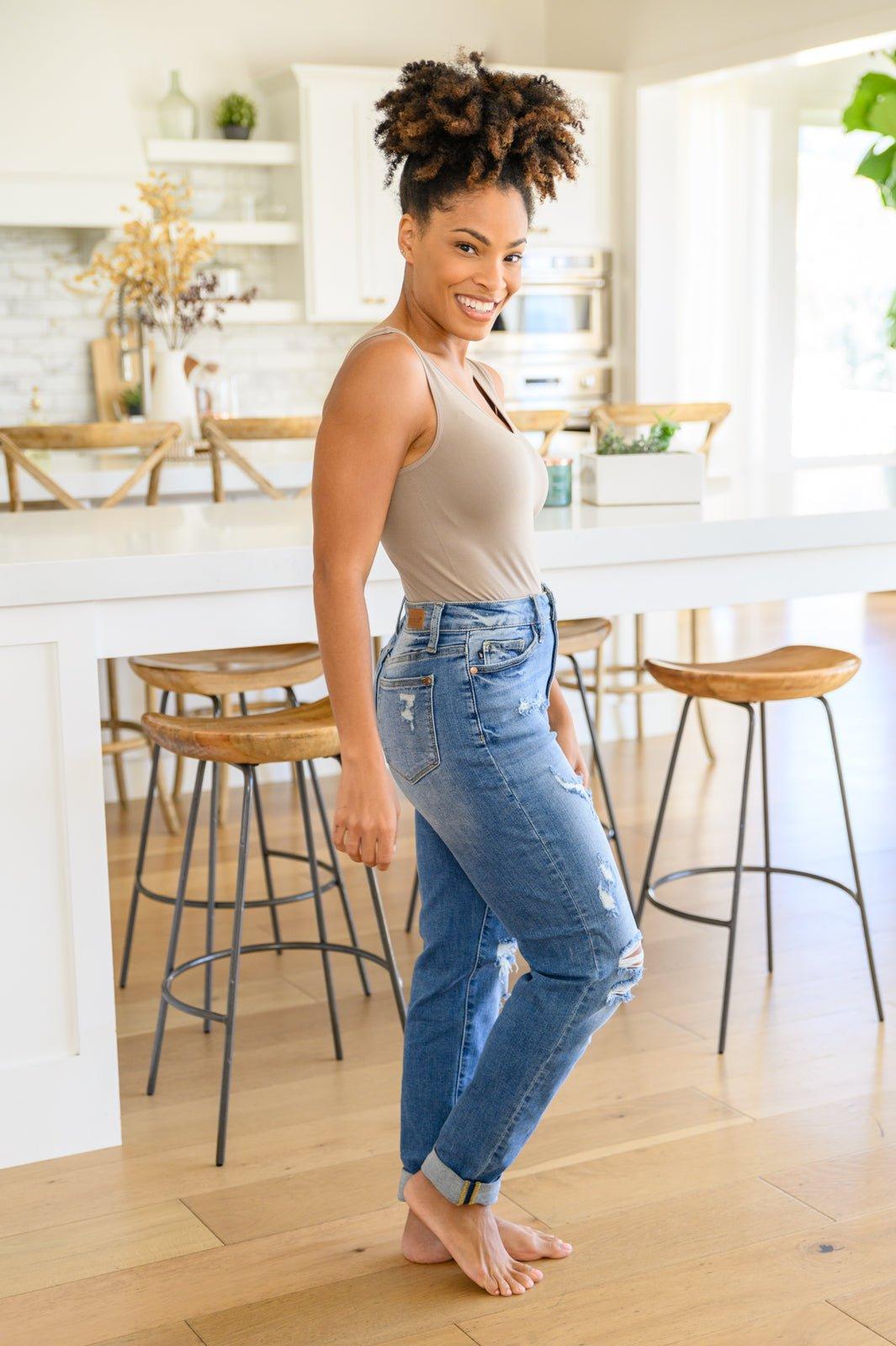 Ashley Hi-Waist Destroyed Boyfriend Jeans (Online Exclusive) Product Image