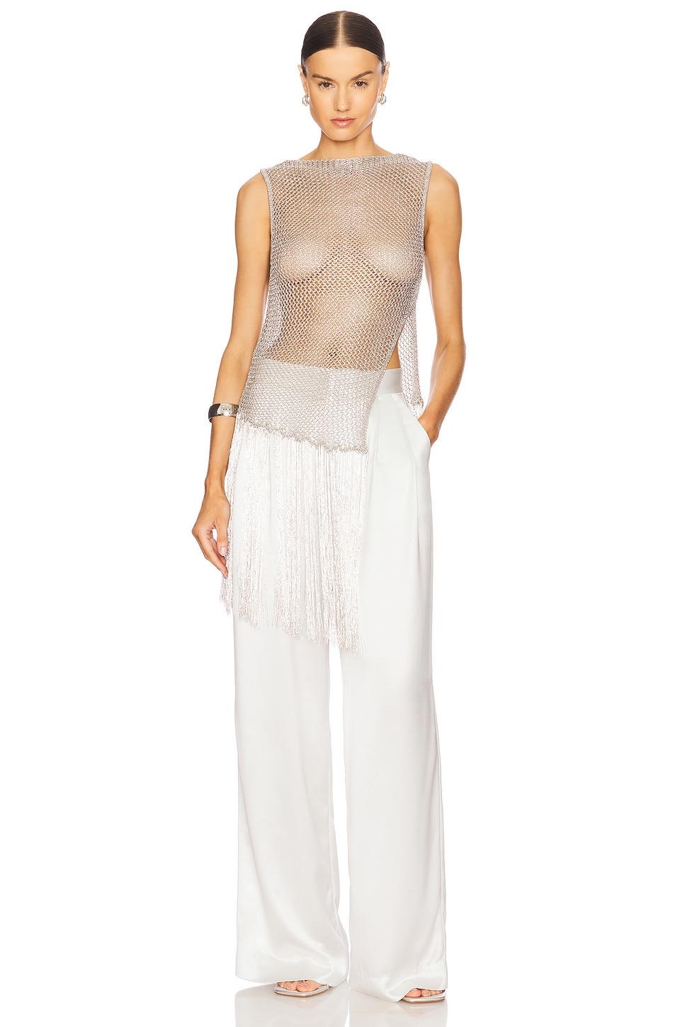 Metallic Netting Fringe Asymmetric Top Lapointe Product Image