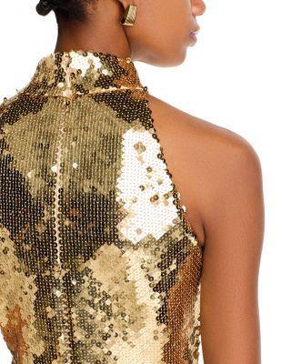 Sequin Mock Neck Column Dress Product Image