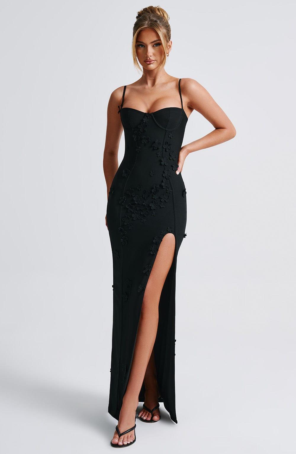 Dalary Maxi Dress - Black Lined Product Image