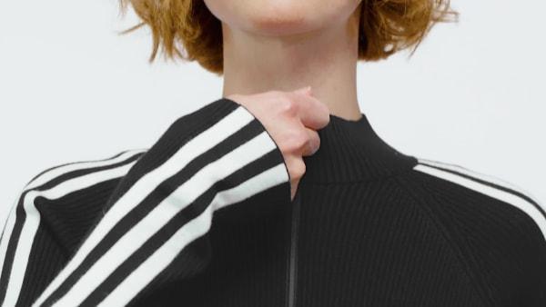 adidas Adicolor 3-Stripes Slim Knit Track Top Black S Womens Product Image