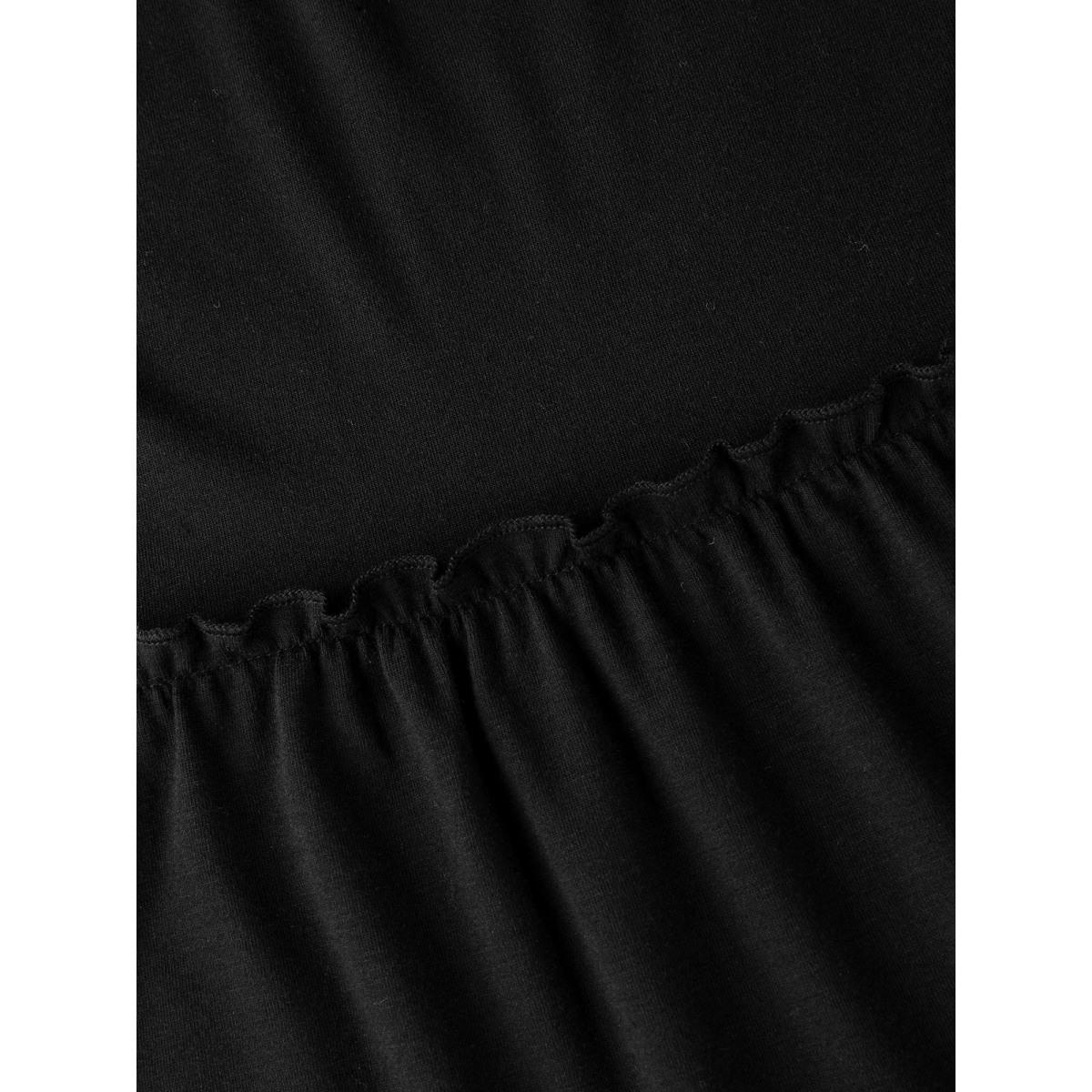 Plus Size Stretchy Ruffled Hem Tiered Pants Women Black Leisure Loose Mid Rise Casual Pants BloomChic 14-16/1X Product Image