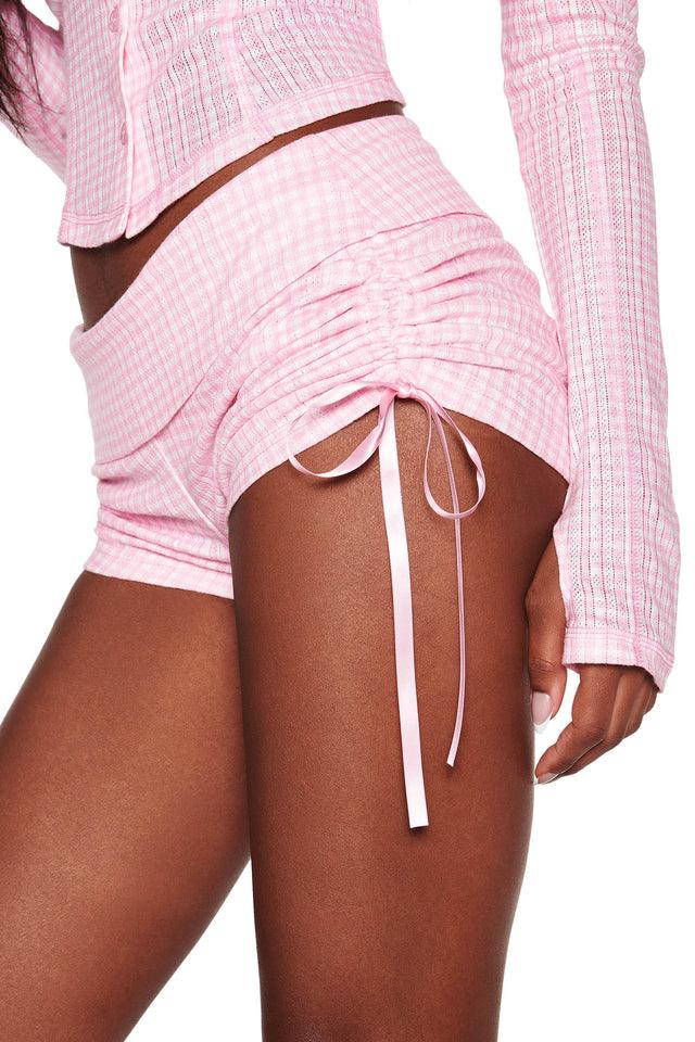 MIA SHORT - PINK : PINK GINGHAM Product Image