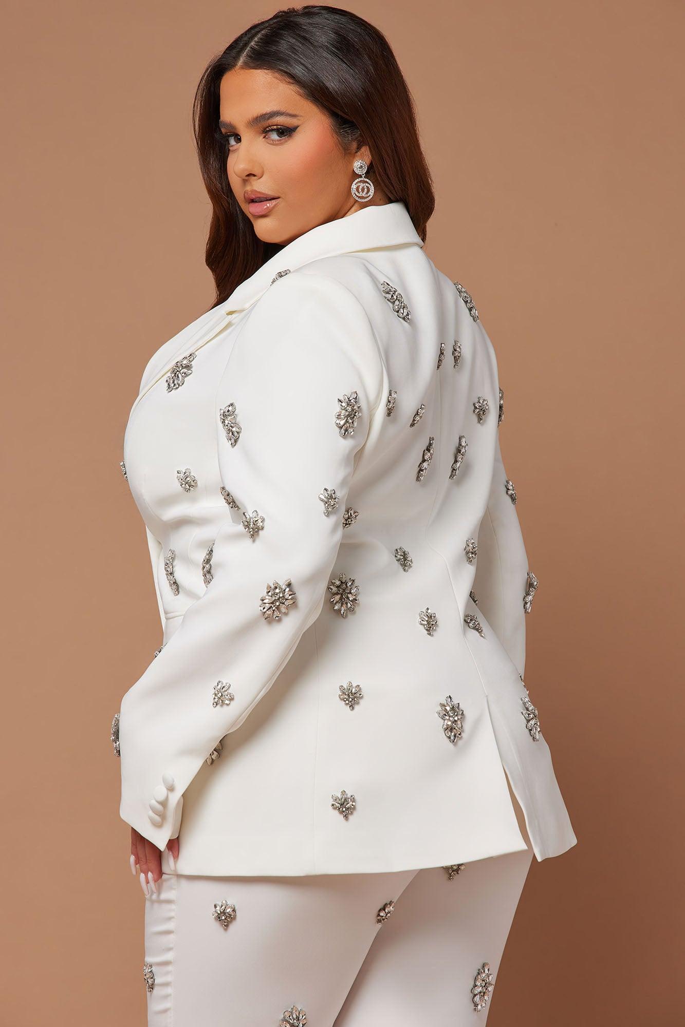 Verona Embellished Jacket - White Product Image