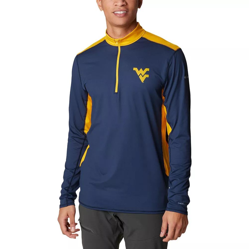 Men's Columbia Navy West Virginia Mountaineers Tech Trail™ Omni-Shade Quarter-Zip Top, Size: Medium, Blue Product Image