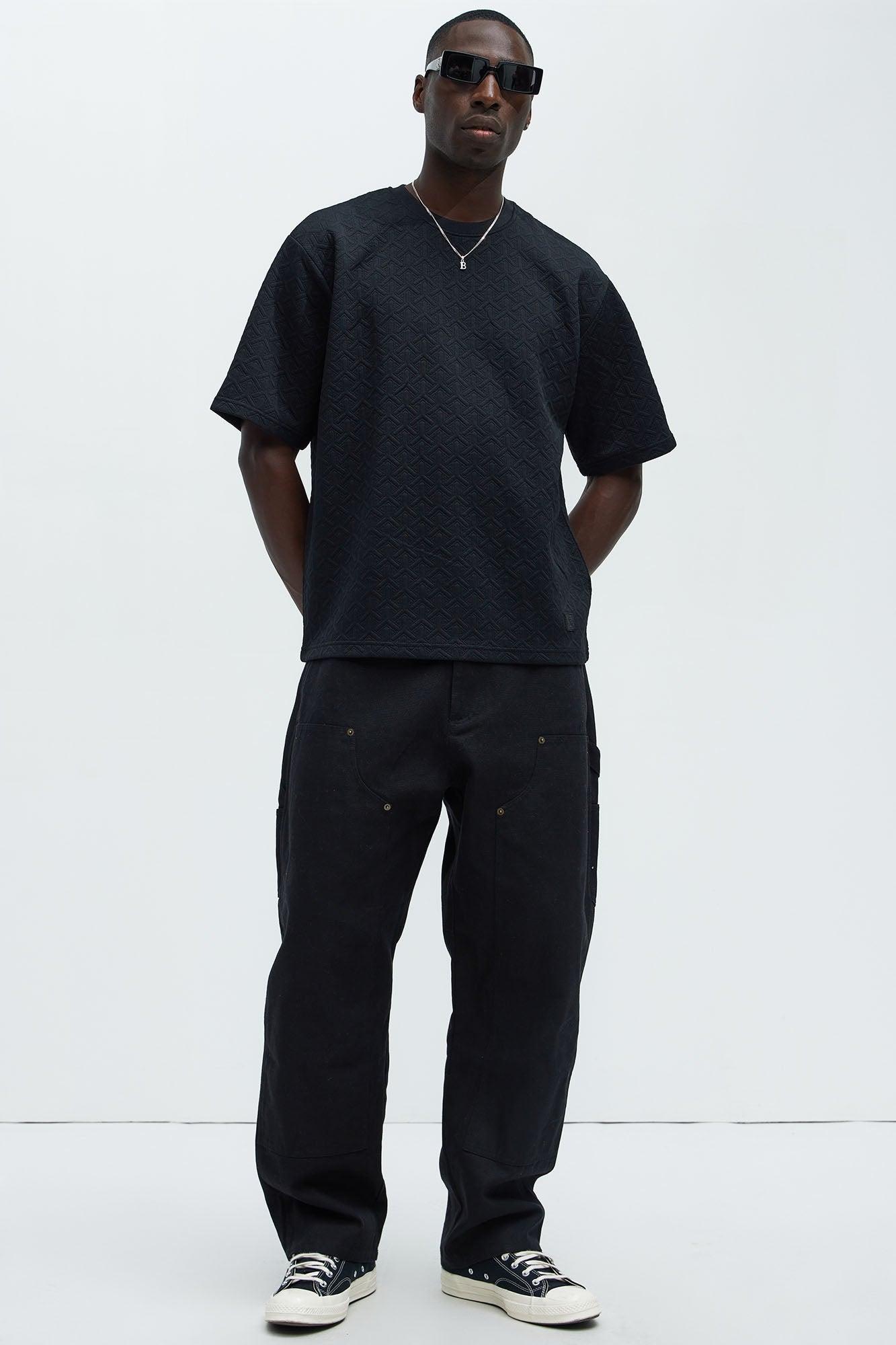 Emmanuel Textured Tee - Black Product Image