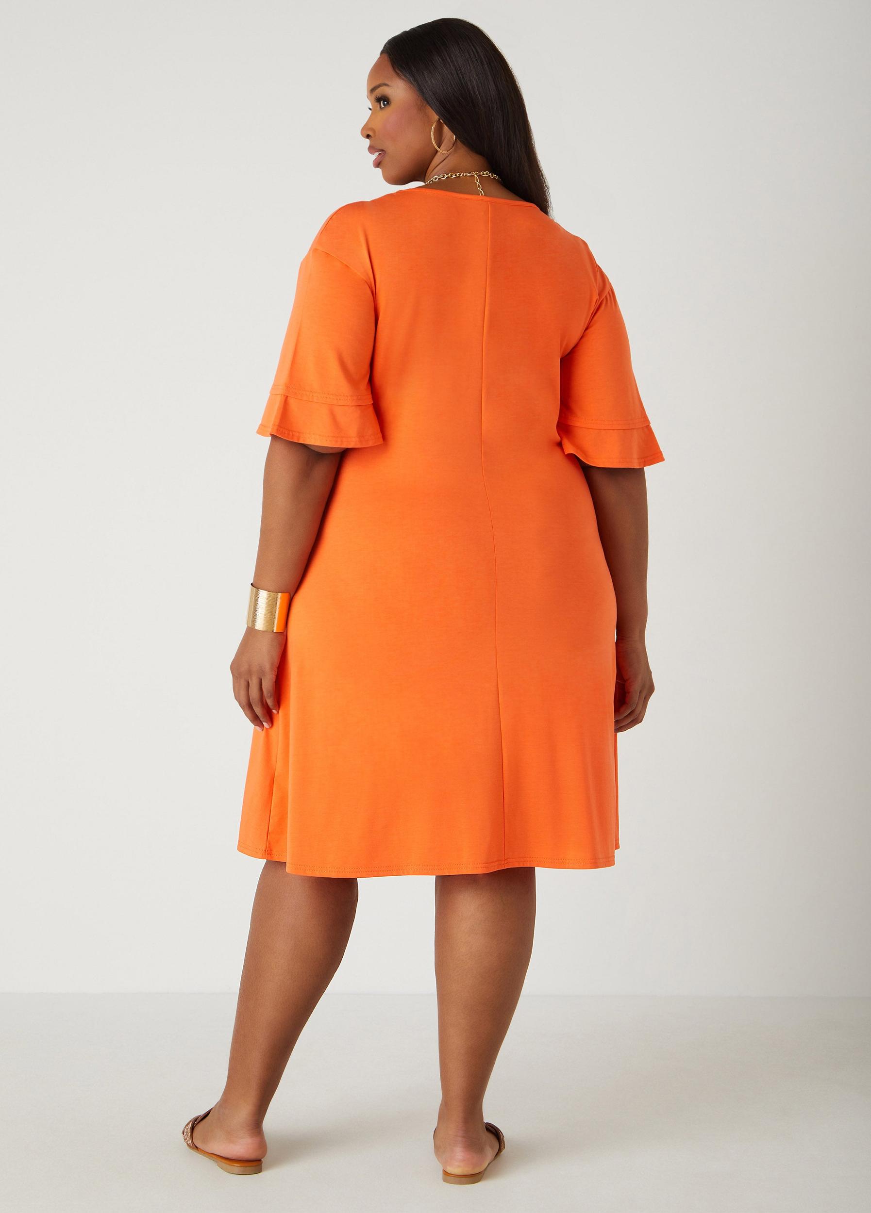 Tiered Sleeve Jersey A Line Dress Product Image