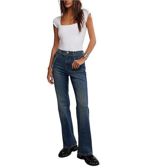 Free People We The Free Sabine Slim Bootcut Denim Self-Tie Belt Jeans Product Image