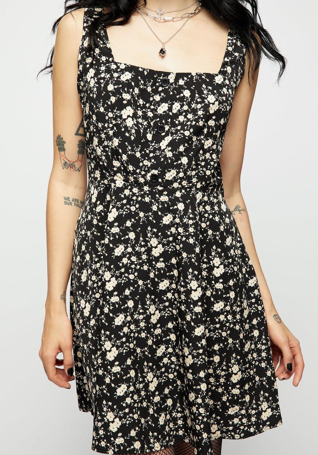 Dryad Floral Button Mini Dress Product Image