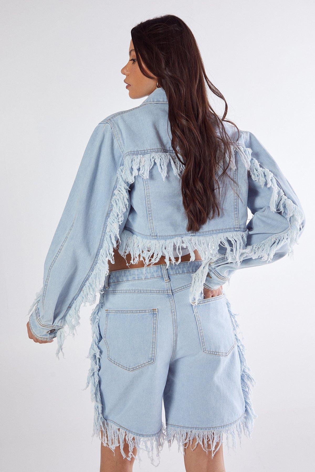 Frayed Edge Denim Jacket Product Image