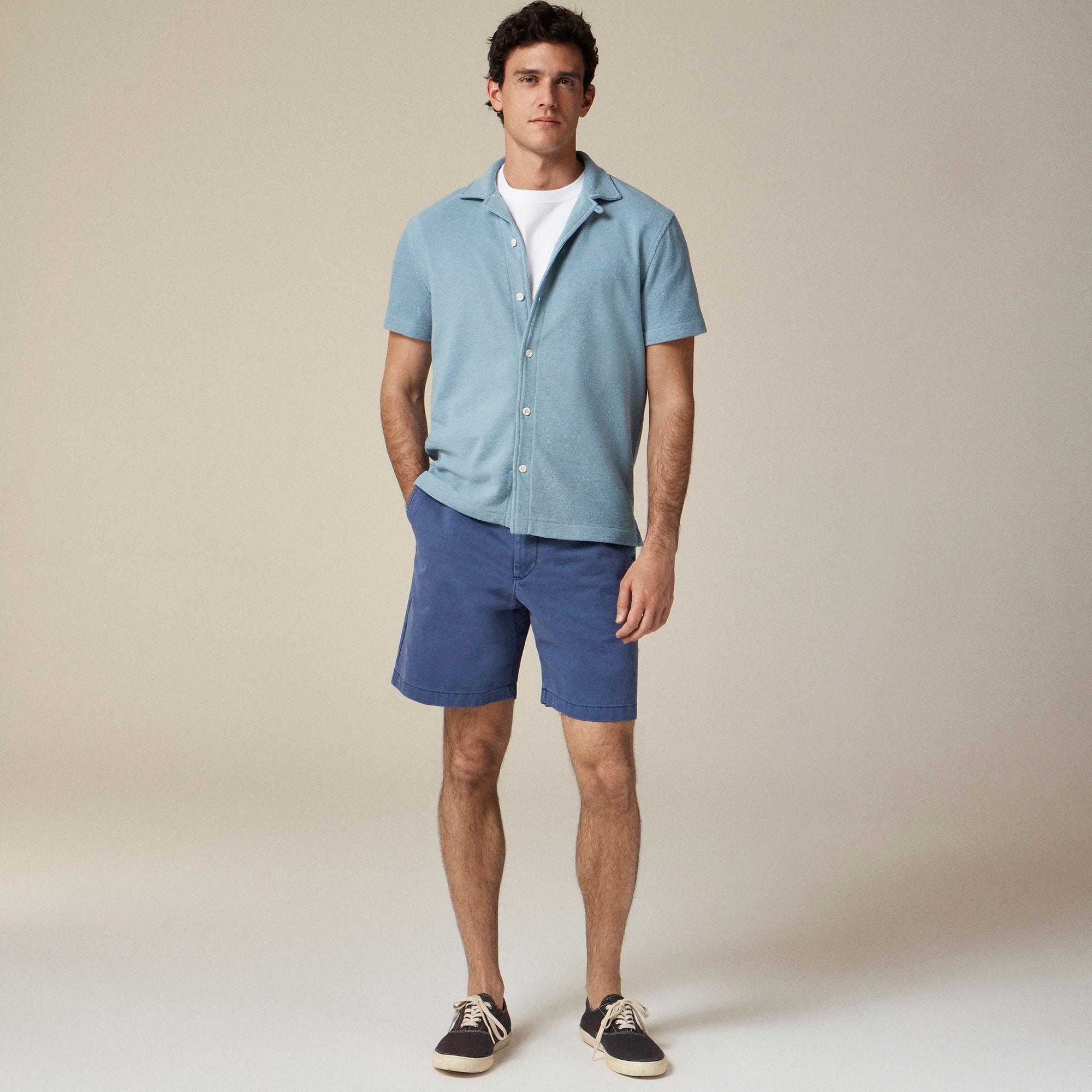 Textured camp-collar sweater-tee Product Image