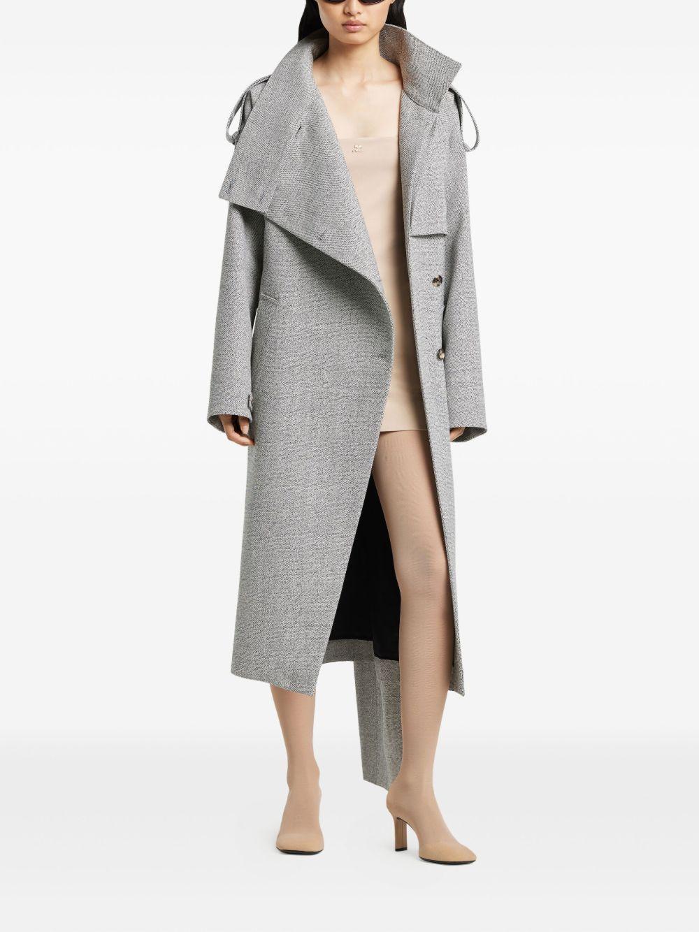 oblique asymmetric wool coat Product Image