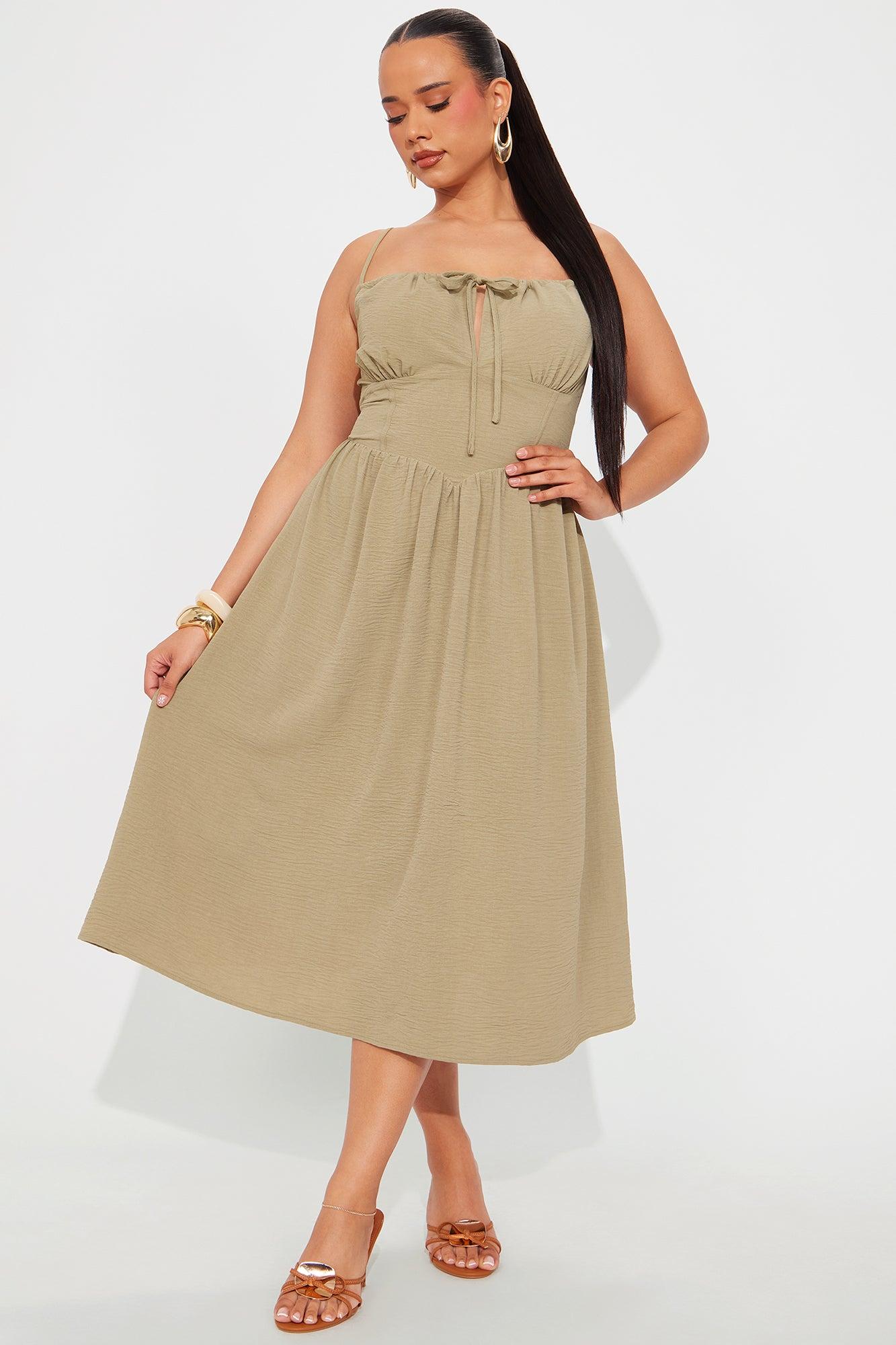 Amalfi Summer Midi Dress - Sage Product Image