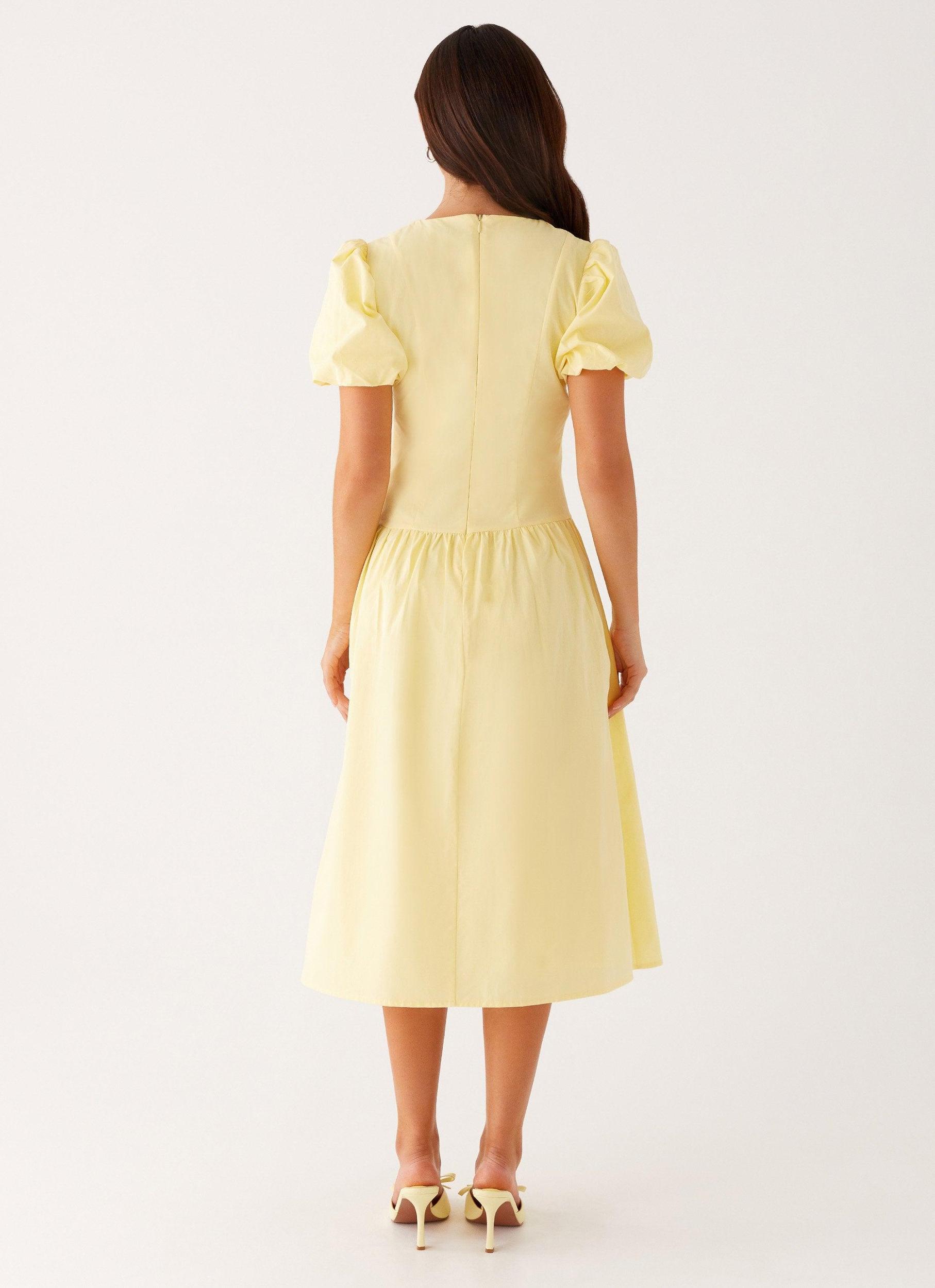 Reyna Midi Dress - Yellow Product Image